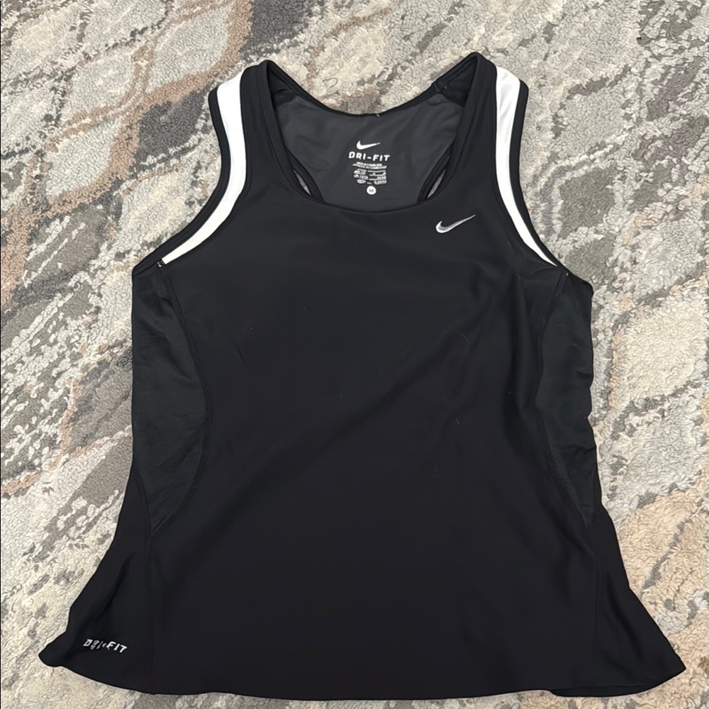 Vintage Nike Black Fitted Tank Top with Racerback